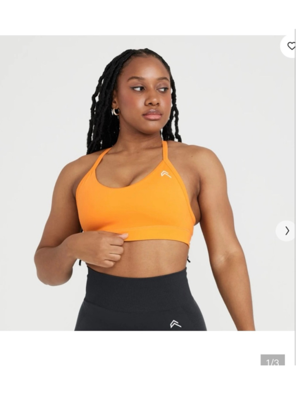 Oner Active Everyday Sport Bra Adjustable Apricot Orange Sunset- Size Small